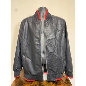 Chor Clothing Co Men’s Faux Leather Bomber Jacket Size L NWD (White Stains)